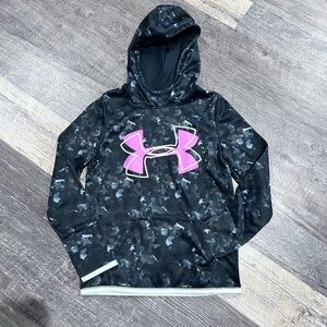 Under Armour Kids' Camouflage Hoodie in Black and Pink